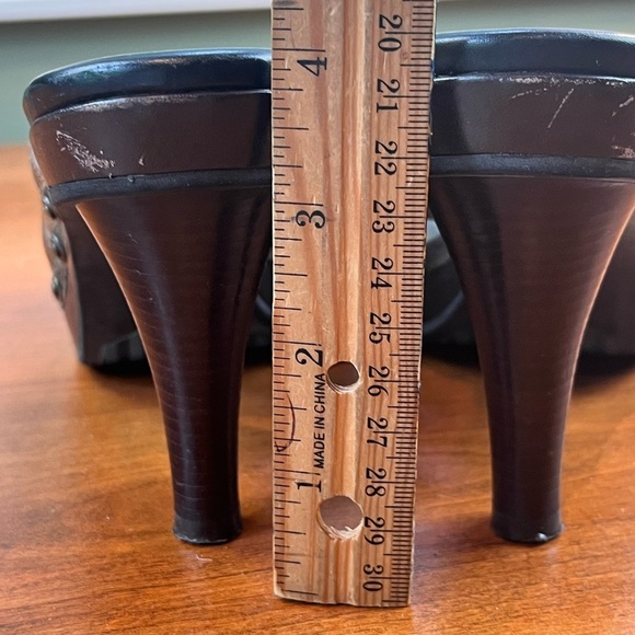 Cole Haan Strappy Heels Brown Leather Slide Sz 10 Made in Brazil - Picture 11 of 16